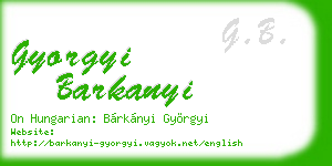 gyorgyi barkanyi business card