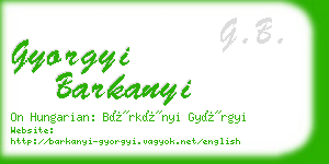 gyorgyi barkanyi business card